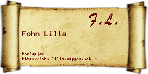 Fohn Lilla névjegykártya